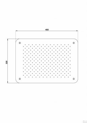 Pomme de douche pluie rectangulaire 450 x 320 ZSOF093 Laiton nickelé brossé