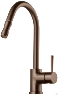 Robinet de cuisine avec bec extractible EVO185, Laiton Brun