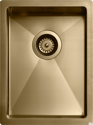 Diskho 3040 Évier de Cuisine Acier Laiton Poli PVD