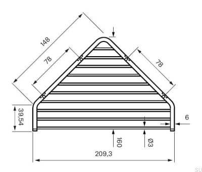 Porte-savon d'angle TA156, Laiton Noir Mat