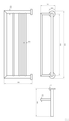 Porte-serviettes TA814 Laiton poli Non verni
