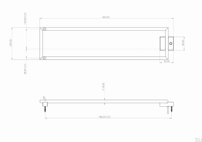 Radiateur de salle de bain TW800-200 Acier Laiton Poli PVD
