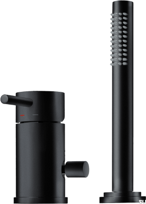 Robinet de baignoire avec pomme de douche BI048, Laiton Noir Mat
