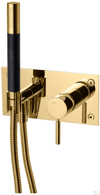 Robinet de douche avec douchette et flexible BOX011-364 Laiton Poli Non Peint