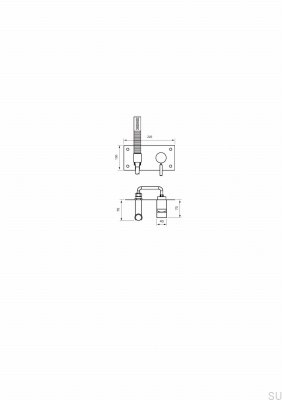 Robinet de douche avec douchette et flexible BOX011-364 Laiton Poli Non Peint