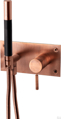 Robinet de douche avec douchette et flexible BOX011-364 Cuivre Brossé Non Peint