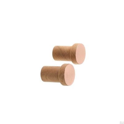 Support mural en bois Copper 30 avec cuivre brossé non verni