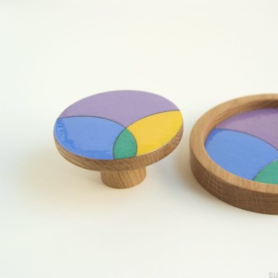 Support mural coloré émaillé en bois Eclipse 80 - Modèle 1