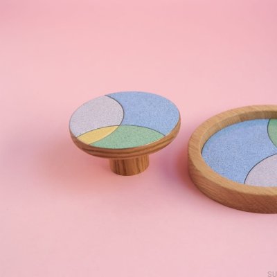 Support mural coloré émaillé en bois Eclipse 80 - Motif 2