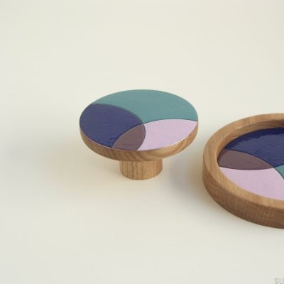 Support mural coloré émaillé en bois Eclipse 80 - Motif 3