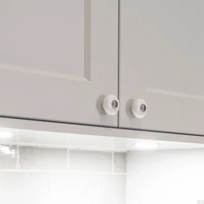 Bouton de meuble 409 Porcelaine chromée polie