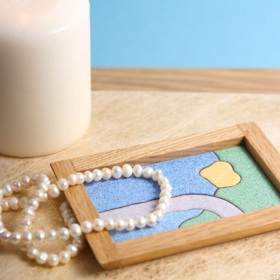 Plateau à bijoux en bois Scene Sweet Melange, émaillé