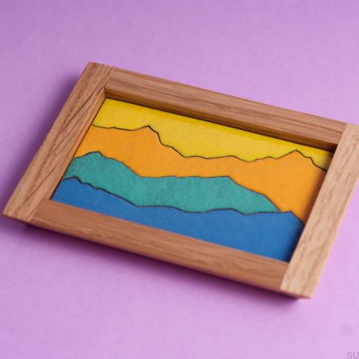 Plateau à bijoux émaillé en bois Scene Sunrise 