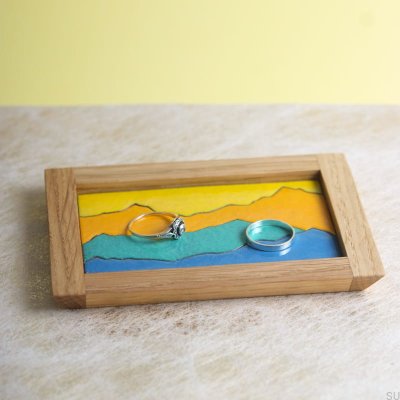 Plateau à bijoux émaillé en bois Scene Sunrise 
