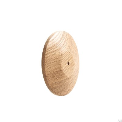 Coussinet à bouton Rosace ronde 80 en bois de chêne - Huile dure incolore