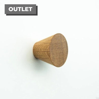 Bouton de meuble Simple Cone Bois Chêne Incolore Semi-mat
