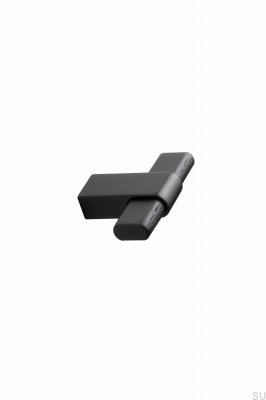 Bouton de meuble en métal T-Bar Crossing 50 noir mat avec bois de chêne noir