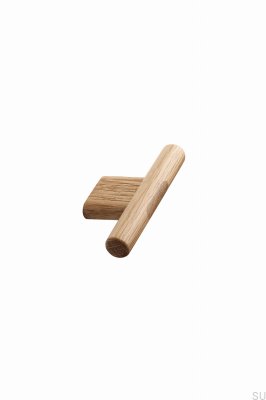 Bouton de meuble en bois de chêne avec barre en T Join 16