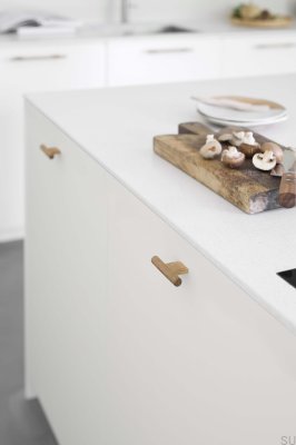 Bouton de meuble en bois de chêne avec barre en T Join 16