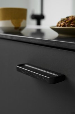 Poignée de meuble oblongue Plank 160 Bois Chêne Noir