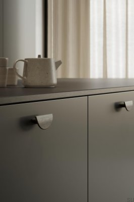 Poignée de meuble allongée en bois de chêne noir Horizon Small 32