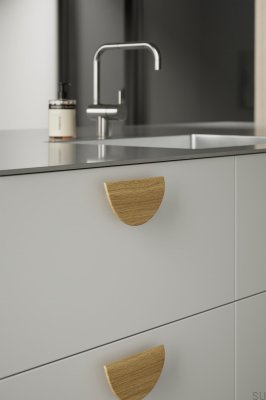 Poignée de meuble en bois Horizon Large 64, chêne