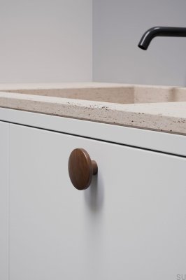 Bouton de meuble en bois Discos 30, noyer italien