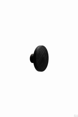 Bouton de meuble en bois Discos 30, frêne, noir