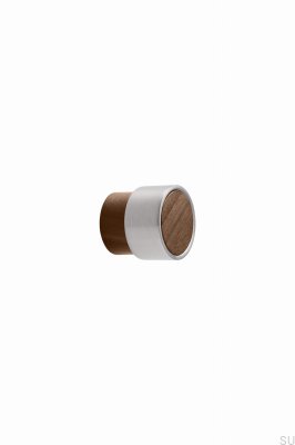 Bouton de meuble Radio Mini 26 en noyer italien et argent