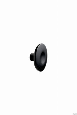 Bouton de meuble noir en bois de frêne Dimple 80