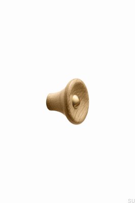Bouton de meuble en bois de chêne Recta 38 avec or poli