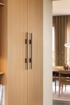 Poignée de meuble allongée en bois de chêne marron Magnum 288