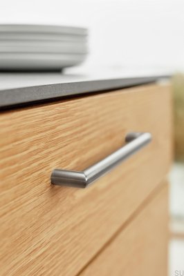 Poignée de meuble allongée Angle 192 H30 Argent Satiné