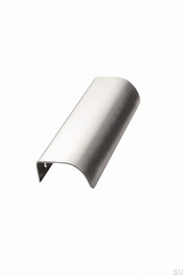 Poignée de meuble Plinth 160 en acier argenté avec bord satiné