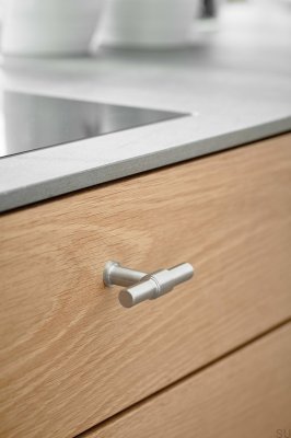 Bouton de meuble T-Bar Knot 75 Acier Argenté Poli
