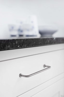 Poignée de meuble allongée Lounge 128 Silver Satin