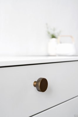 Bouton de meuble en métal doré antique Simon 35