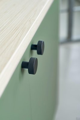 Bouton de meuble Simon 35 Acier Noir