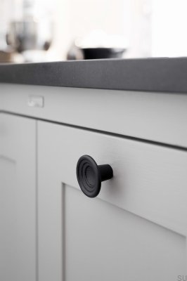 Bouton de meuble Fleur 46.1 Fonte Noir mat