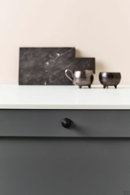Bouton de meuble Motion 22, fonte, noir mat