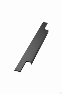 Poignée de meuble encastrée Trim 895, aluminium brossé noir mat