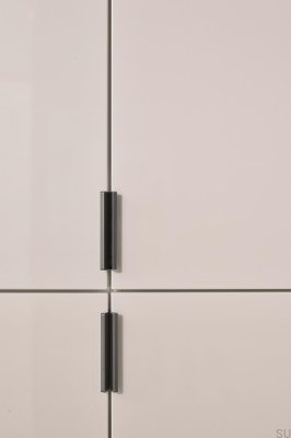 Poignée de meuble Edge Straight 40 en aluminium gris