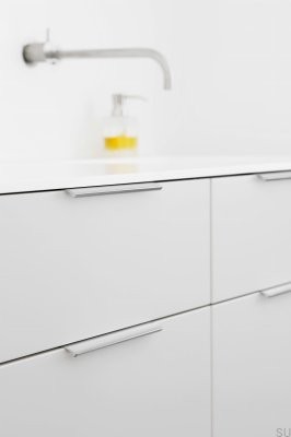 Poignée de meuble Edge Straight 200 en aluminium chromé