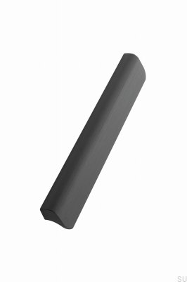 Poignée de meuble oblongue Fall 224, aluminium brossé, noir mat