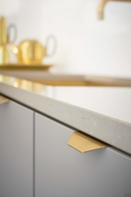 Poignée de meuble Blaze 2 20 bords, aluminium brossé doré