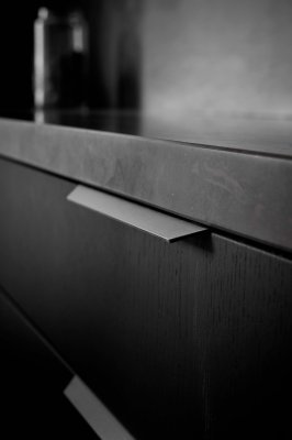 Poignée de meuble Blaze 2 bord 2x80, aluminium brossé anthracite