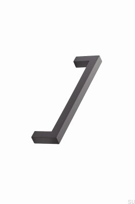 Poignée de meuble oblongue Carrée 10 128 Aluminium Noir Mat Brossé