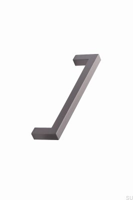Poignée de meuble longitudinale carrée 10 128, aluminium brossé anthracite