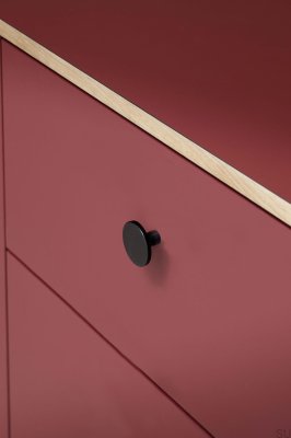 Bouton de meuble Plato 42 en aluminium brossé noir mat
