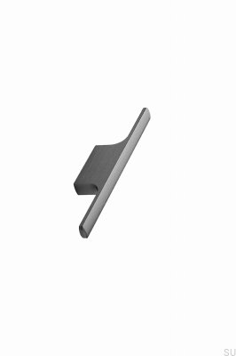 Poignée de meuble allongée en aluminium brossé anthracite Tau 32